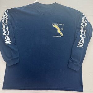 Navy Blue Vintage-style graphic LS T-Shirt, Large*, Baja Sur, Cabo San Lucas